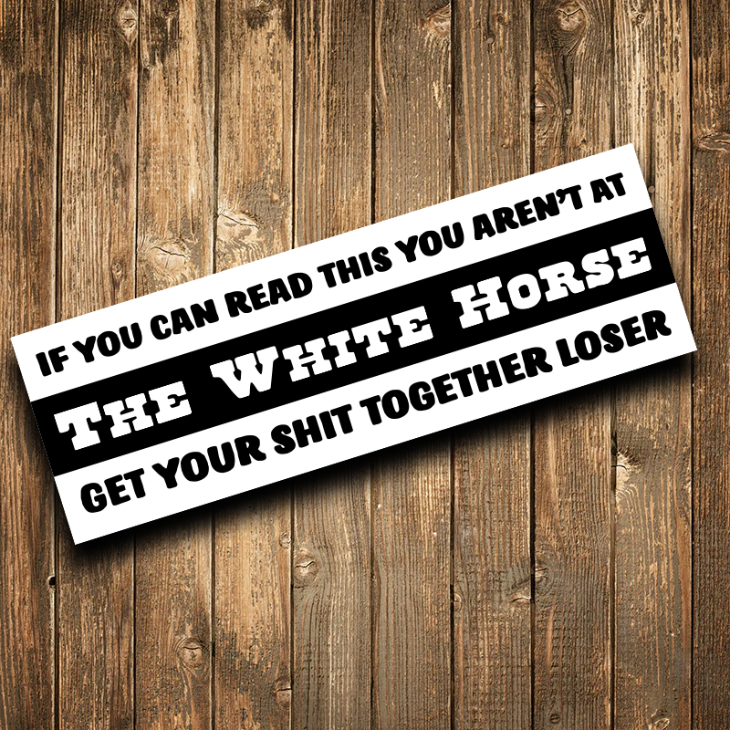 White Horse Bumper Sticker